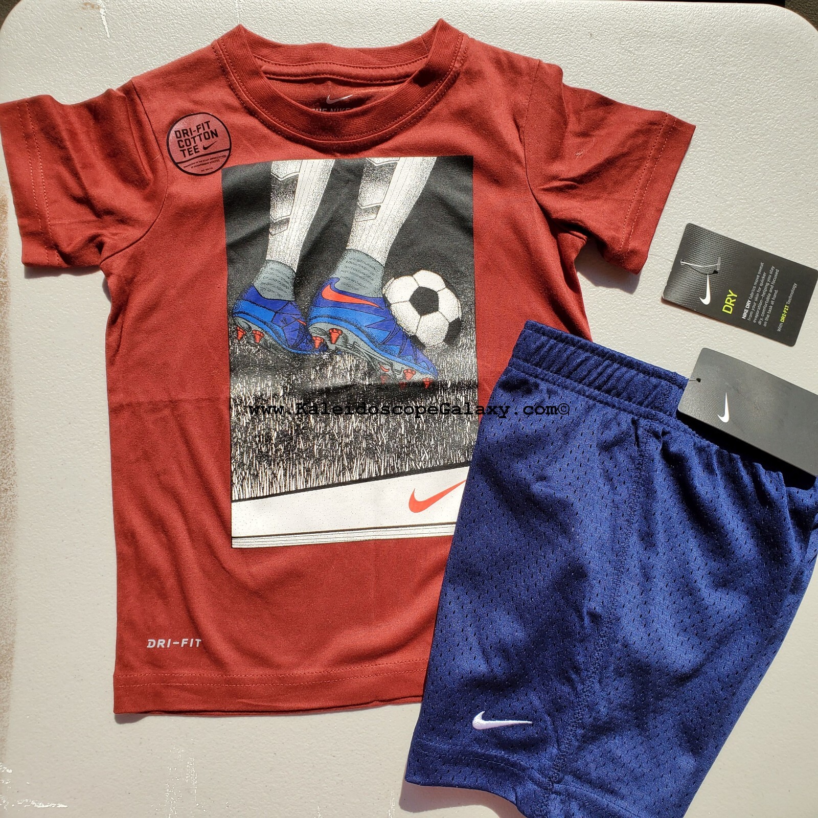 Nike Boys Size 4T Mesh Shorts & T-Shirts Maroon & Blue Mesh Soccer Spring