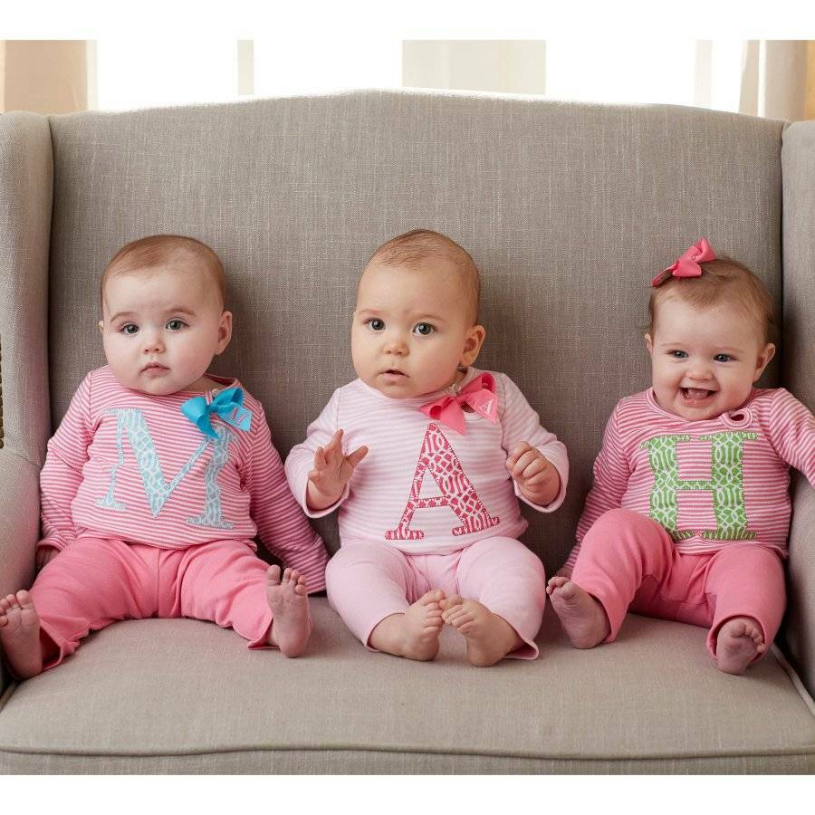 Mud Pie Initial Baby Girl I Tunic & Legging Set with Hair Bow 0-6 Months