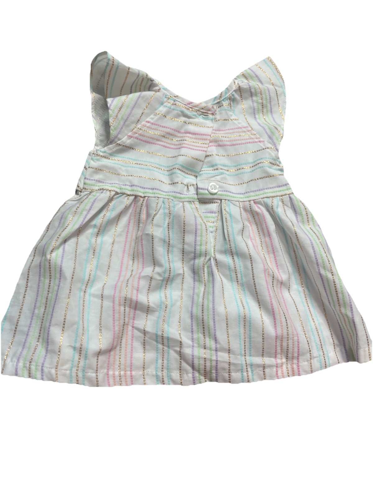 Penelope Mack Baby Girl Two Piece Outfit White Stripe Purple Gold Pink 6-9 Month