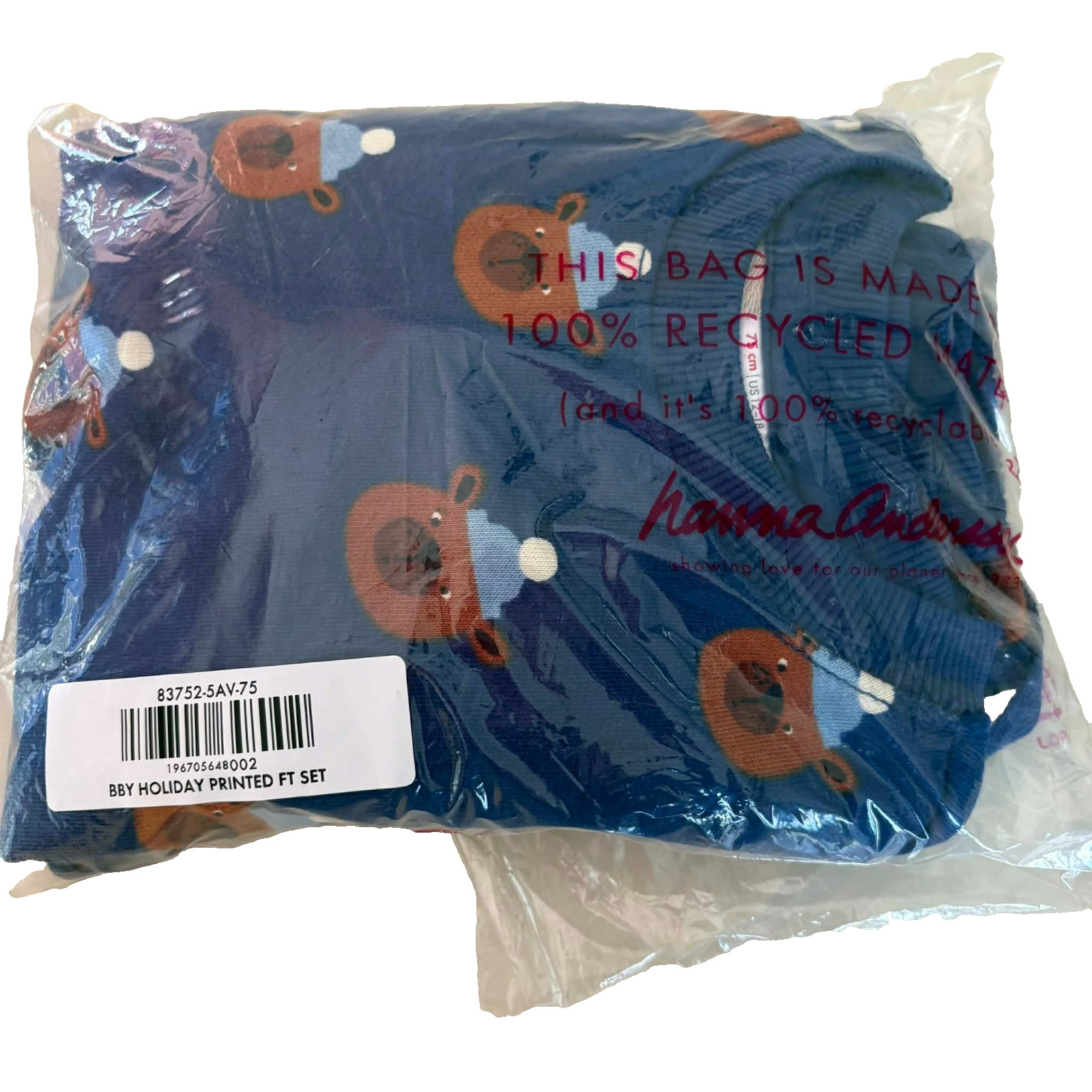 Hanna Andersson Bears Sweater & Pants Set. Size 12-18 Months, 75 cm