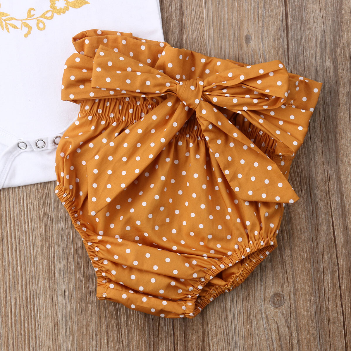 3PCS Newborn Kids Baby Girl Outfits Clothes Romper Bodysuit+ Shorts Headband Set