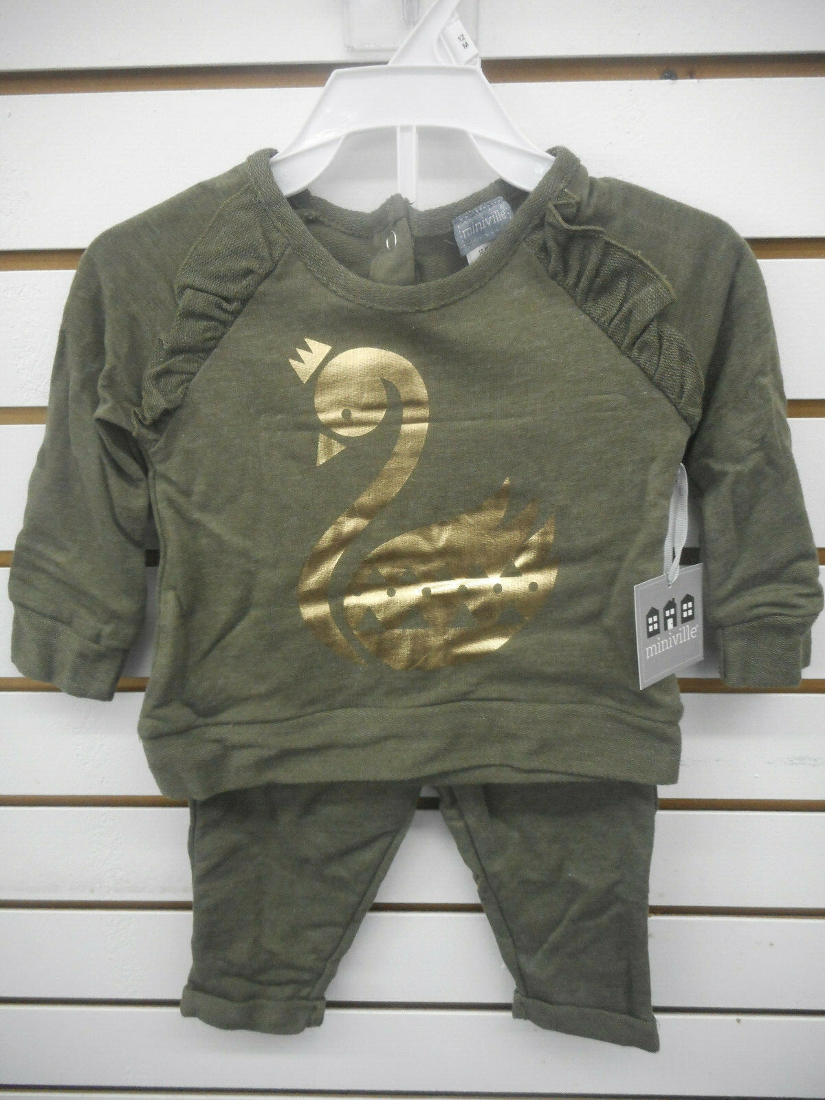 Infant Girls Miniville 2pc Long Sleeve Blue & Green Sets Sizes 3Mth. – 24Mth.