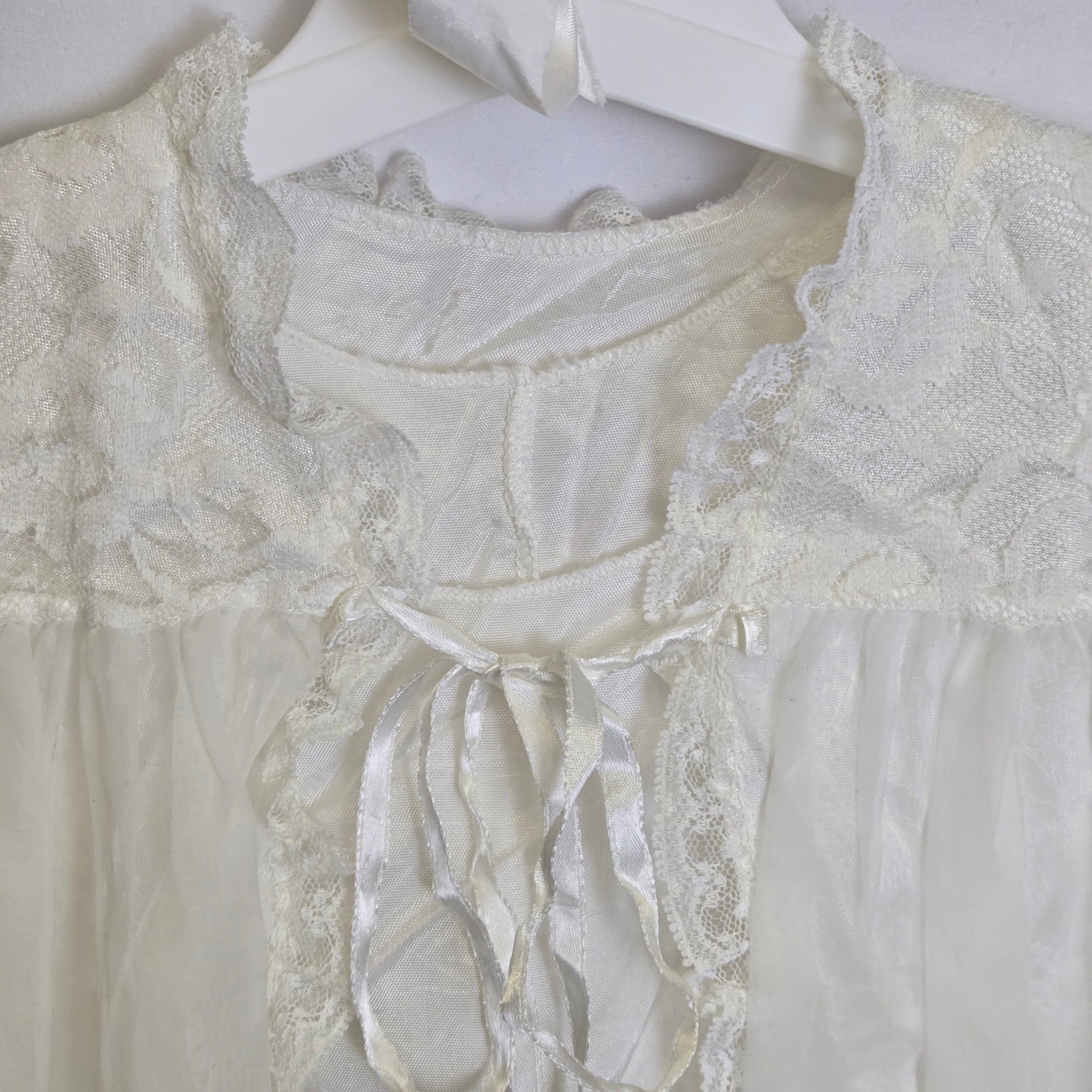 Christening Baptism Set 3 Piece, Slip Robe Bonnet, White 0-3 Months Vintage