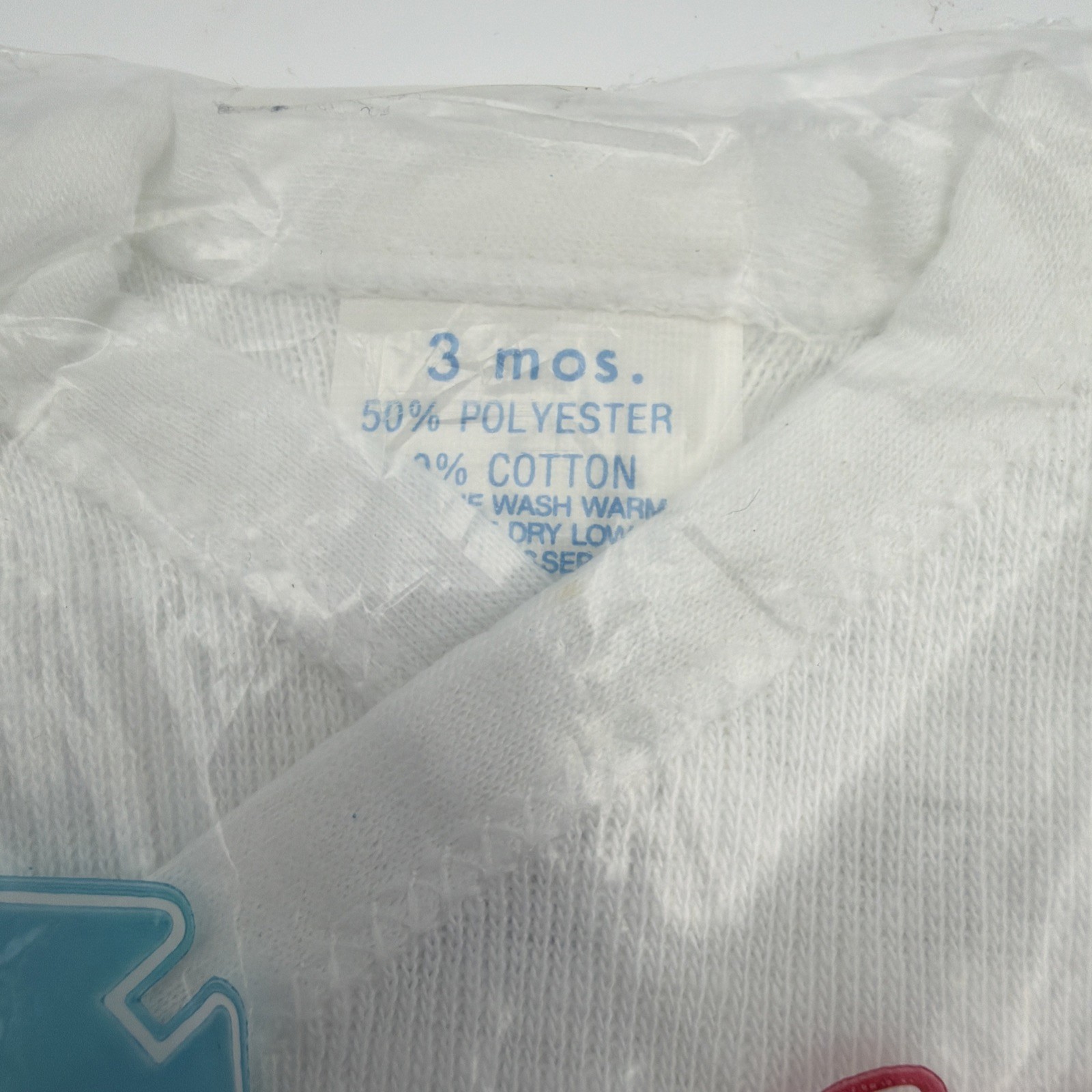 NEW Vintage Spencers Infants White 1 Piece Gripper Side Long Sleeve Shirt 3 mths