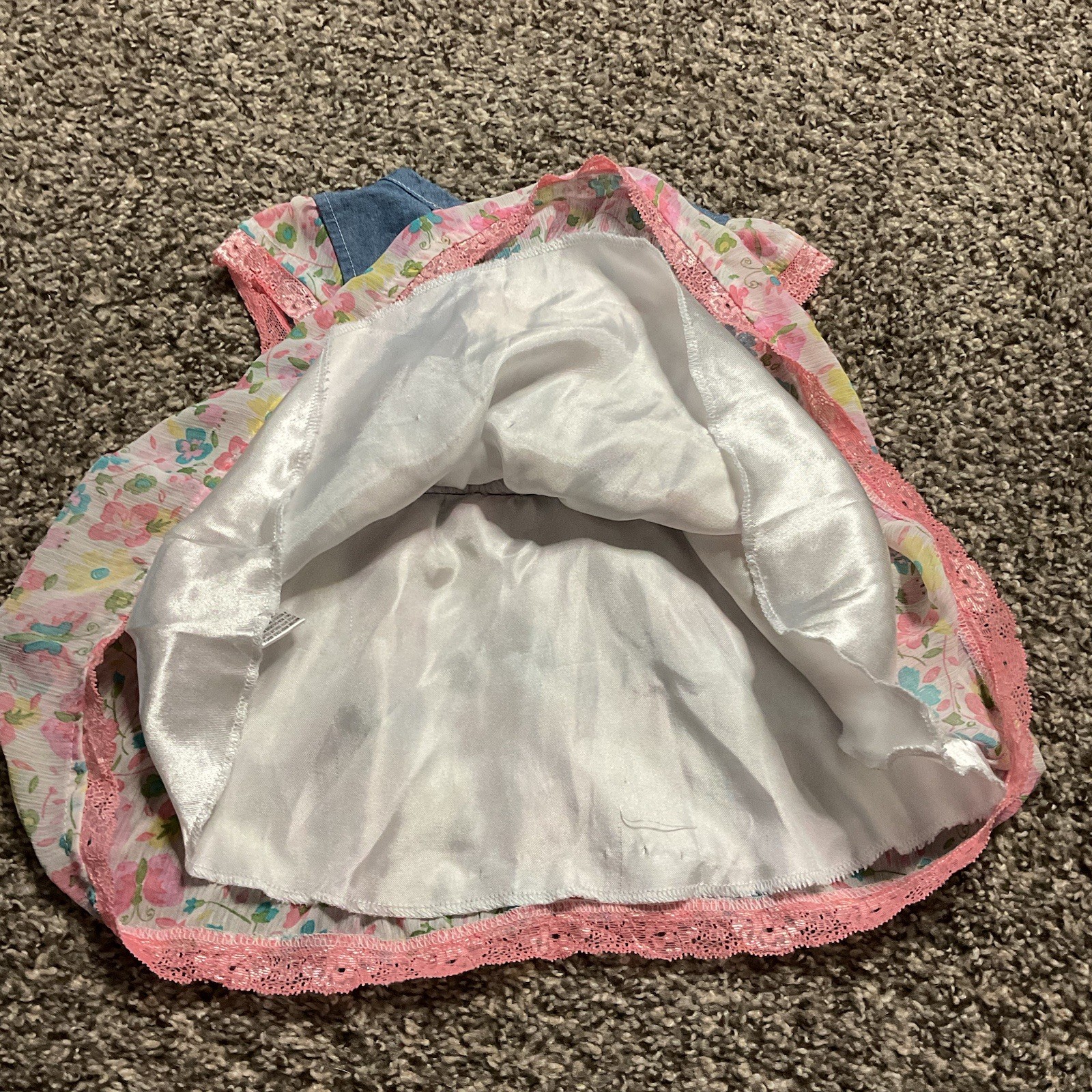 DDG Darlings Toddler 24M Floral Denim Dress