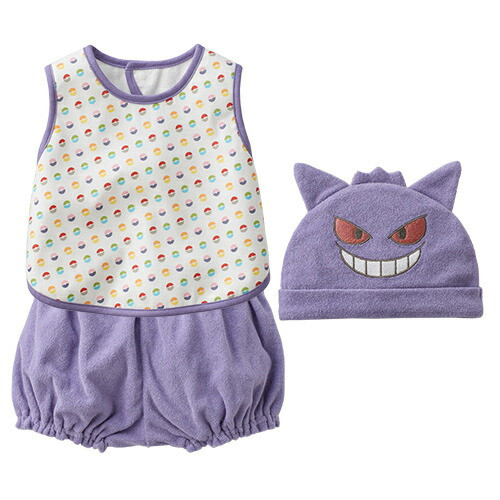 Pokemon monpoke Gengar Baby Gift Clothes Gift Set Cap Bib Bloomer Japan New