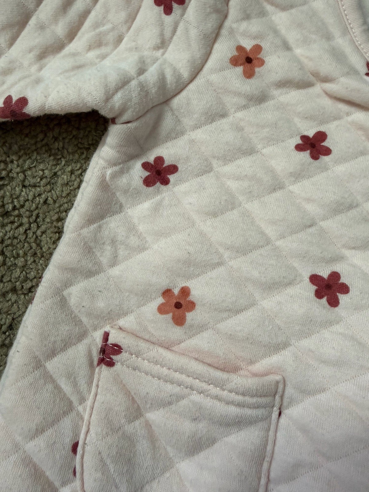 Girl’s 2pc Outfit Set 18 Months 7 For All Mankind Light Pink Flowers Top Pants