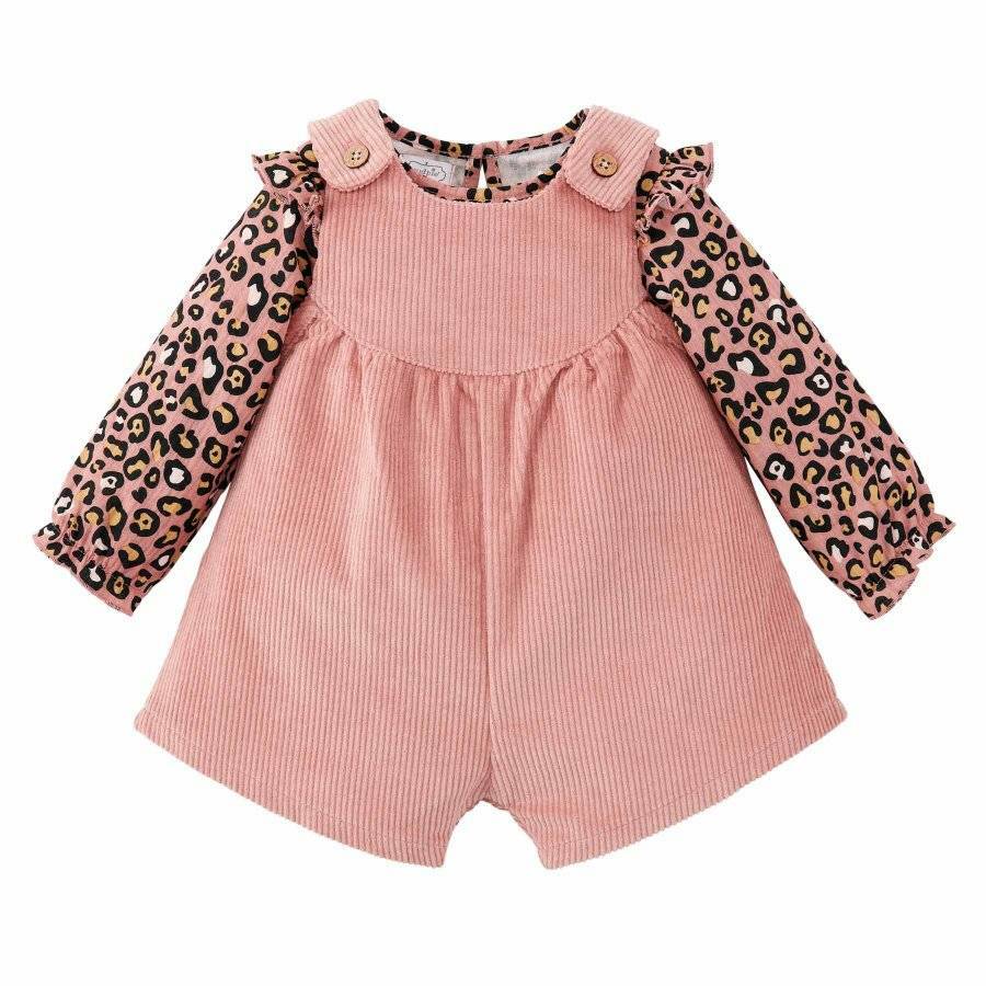 Mud Pie Pink Leopard Overall Short Set 0-3M 3-6M 6-9M 9-12M 12-18M