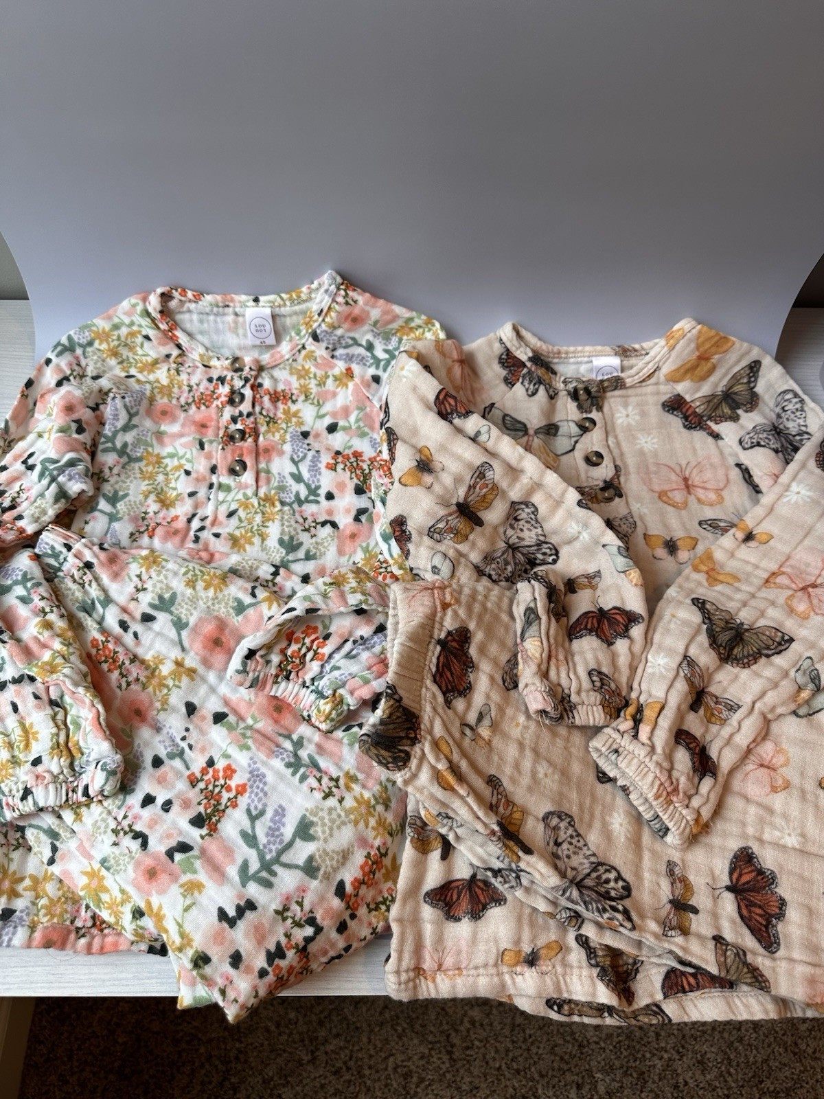 ✨Lou Lou And Co Cloud Muslin Play sets Top & Bottom Butterflies Floral 4-5