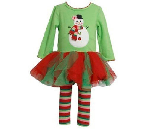 NWT Bonnie Jean Infants Frosty Snowman Birthday Tutu Dress & Leggings 12-24mths