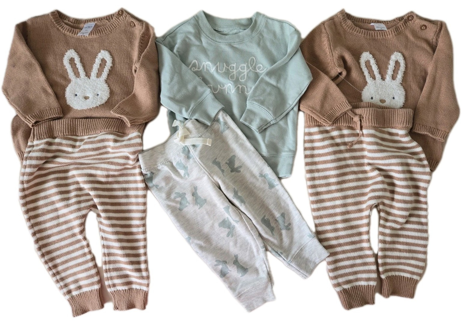 BABY BOYS CARTERS 9 month Snuggle BUNNY OUTFIT~Sweater PANTS NWT Set Of 3 New