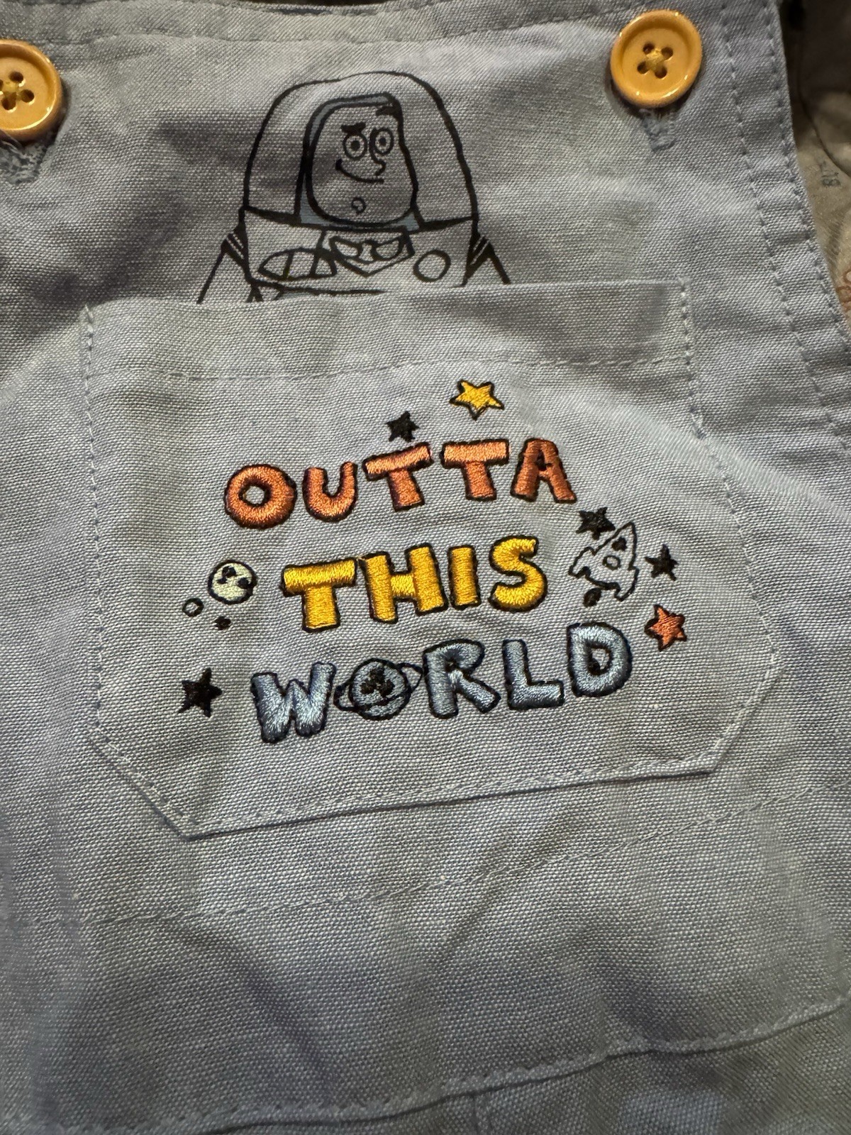 NWT Disney Baby Toy Story 2 Piece Buzz Lightyear Woody Overalls Shirt 12 Months