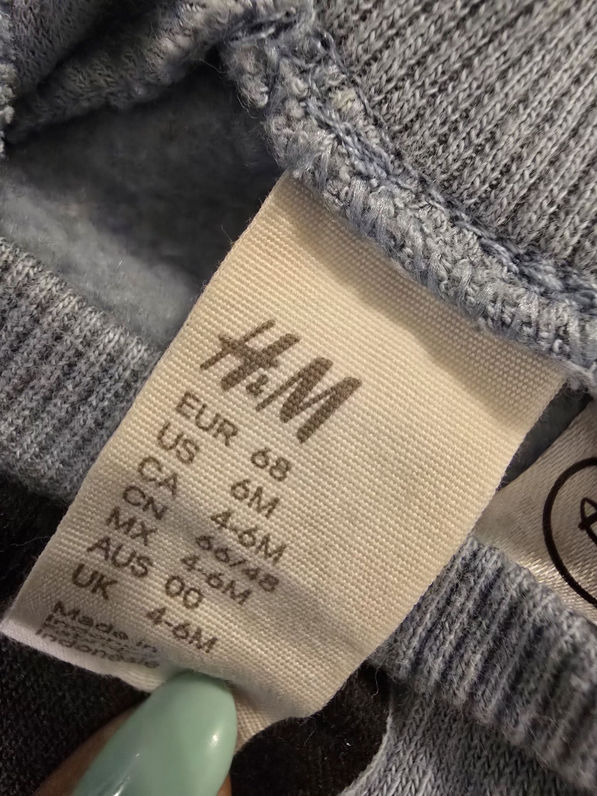 H&M Baby Boys 6-9M 4 Pc Mickey Mouse Cotton Knit Sweatshirt Sweater Shirt Pants