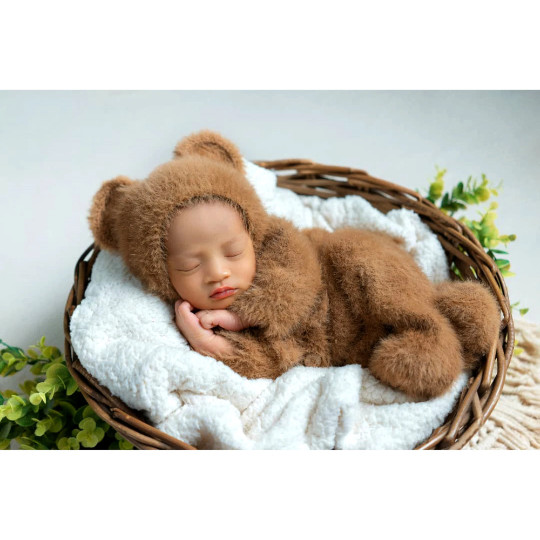 Newborn Teddy Bear Photography Outfit Boy Girl Infant Photo Prop Costume Baby