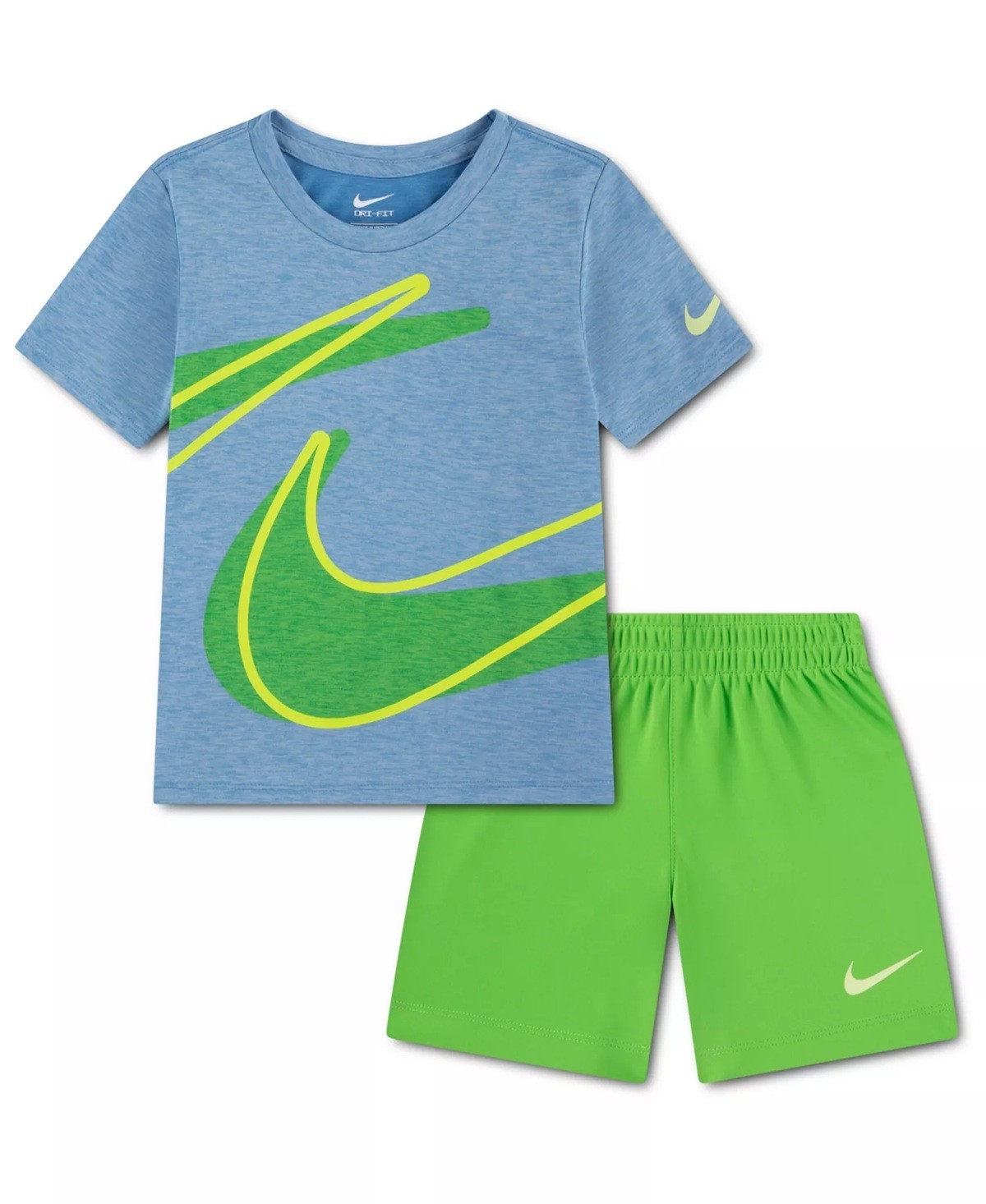 Nike Little Boy Dri-Fit T-Shirt & Shorts 2 Piece Set Blue Mean Green Sz-4 86E526