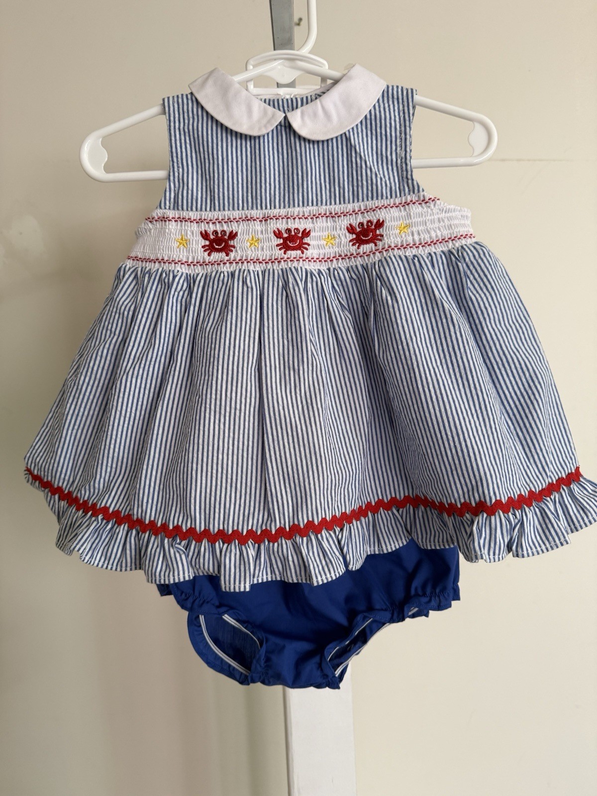 NWT Goodlad Smocked Crab Diaper Set – Size 9 Months