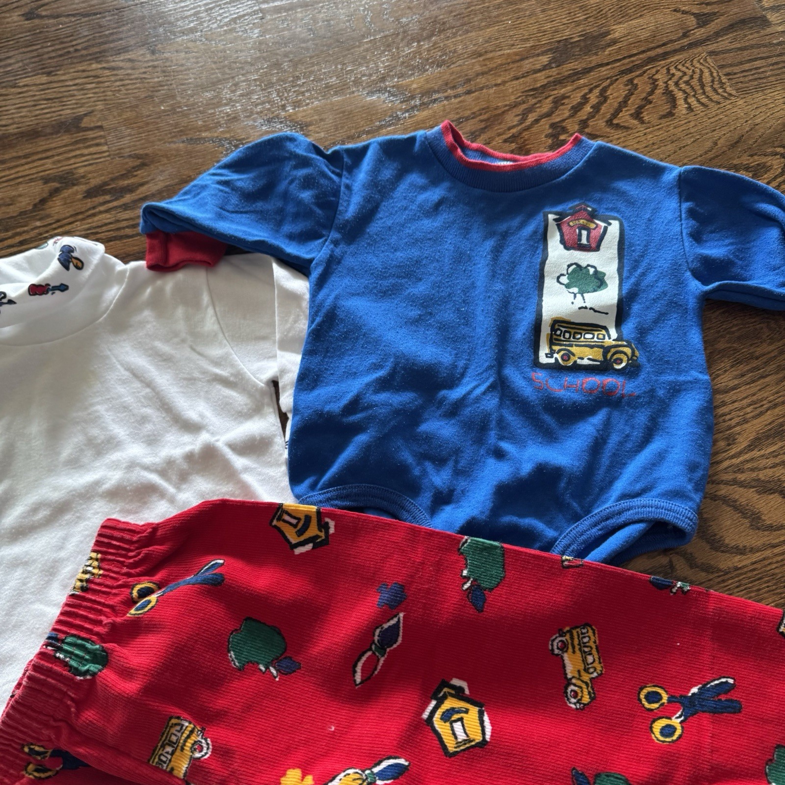 Vtg 90s 80d Baby Boy Carters 3 Piece Blue Outfit Sweatshirt Pants 12M School