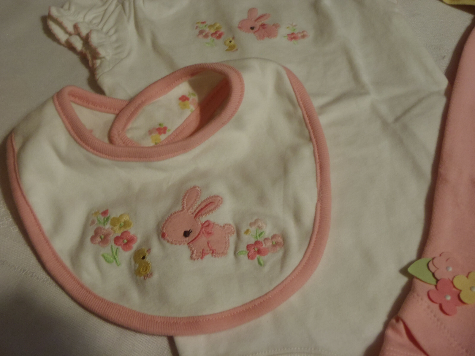 GYMBOREE Petite Petals 3-6 Month Pants Hat 6-12 Month Bodysuit Outlet Bib Outfit