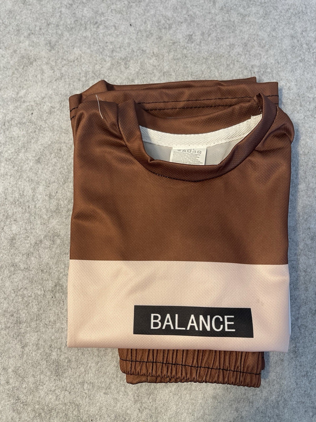 2pc Brown/White Colorblock Shorts Set T-Shirt & Shorts 3-4Y Polyester