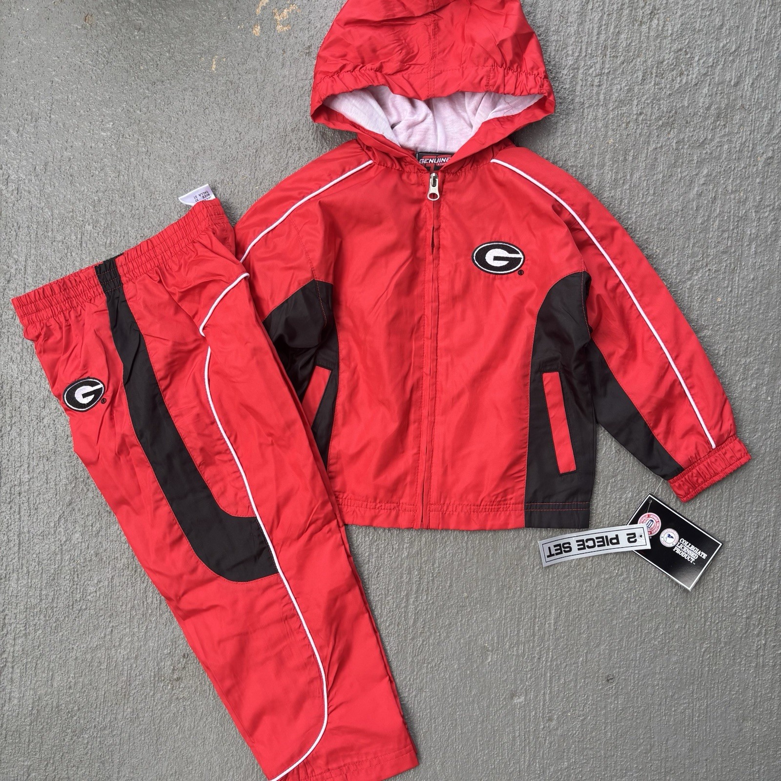 BRAND NEW University of Georgia Bulldogs Windbreaker Tracksuit Set KIDS 3T NWT