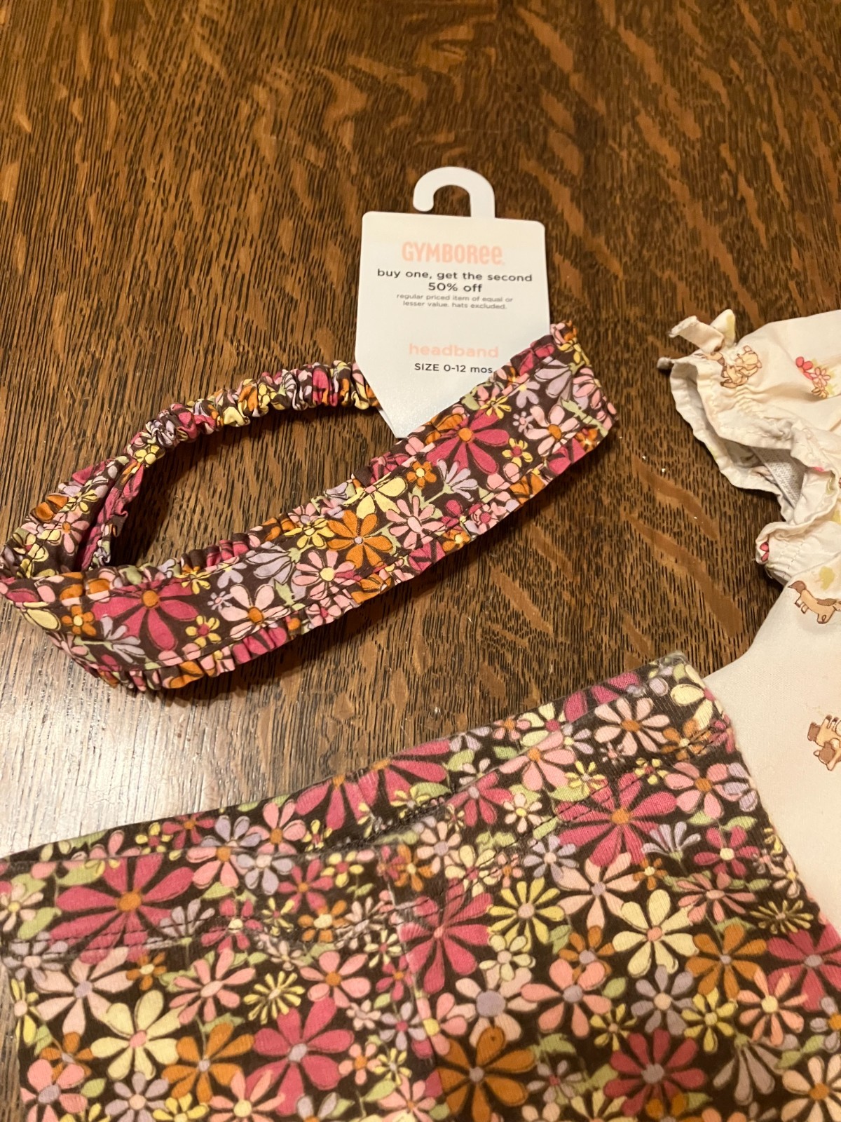 Vtg Gymboree Pony Ranch pearl snap cowgirl shirt leggings sock headband 0-3