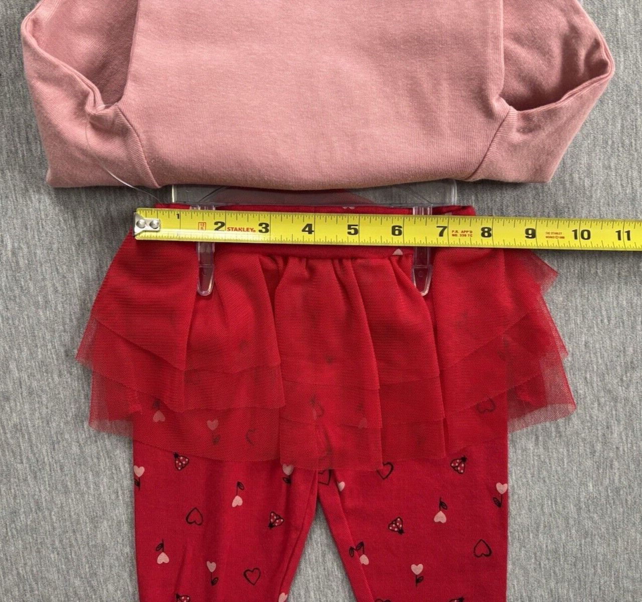 Carters Valentine’s Day (Girls 6M) 2-Piece Pink Bodysuit & Red Tutu Pants Set