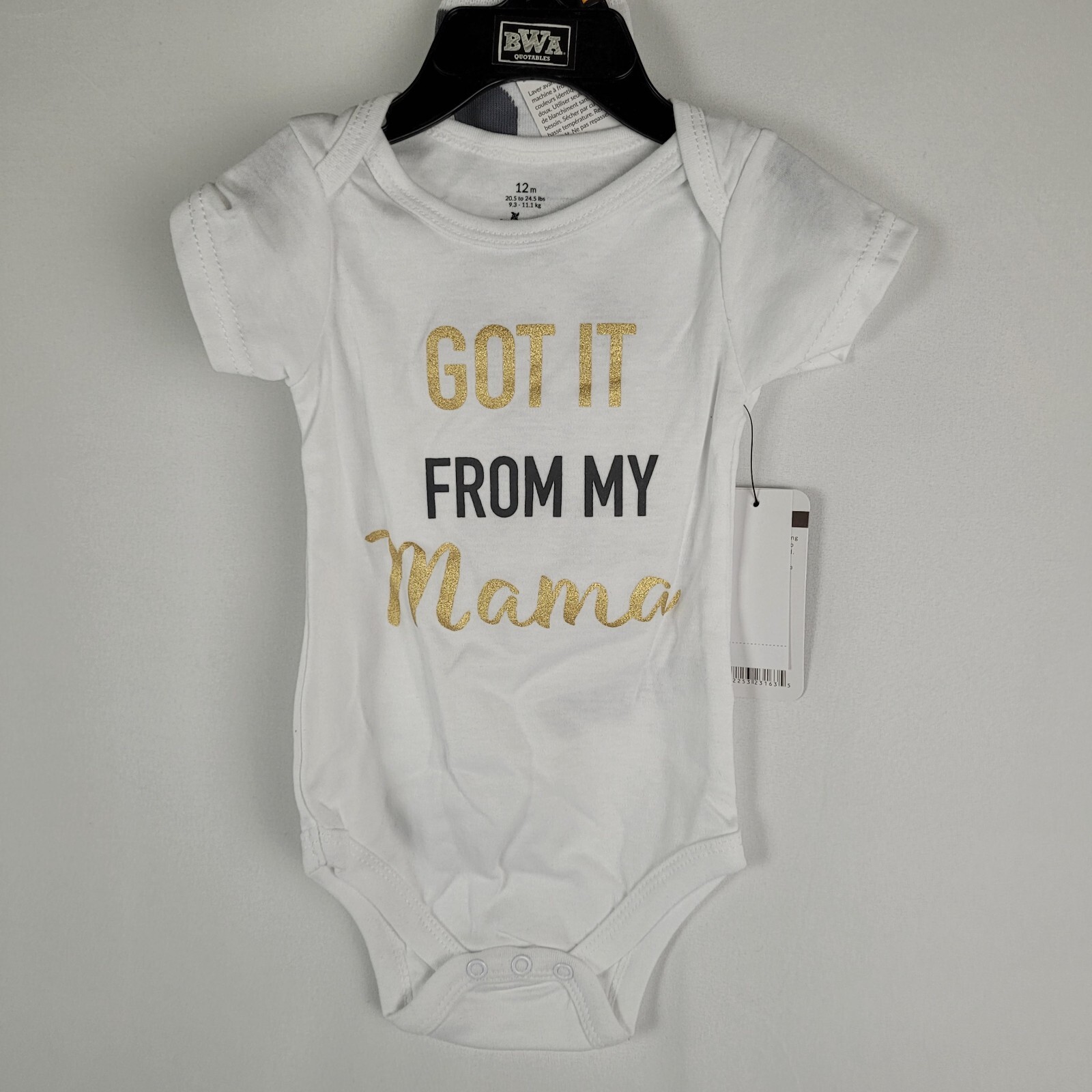 NWT Baby Starters “Got It From My Mama” Bundle One PC, Socks and Headband Sz 12M