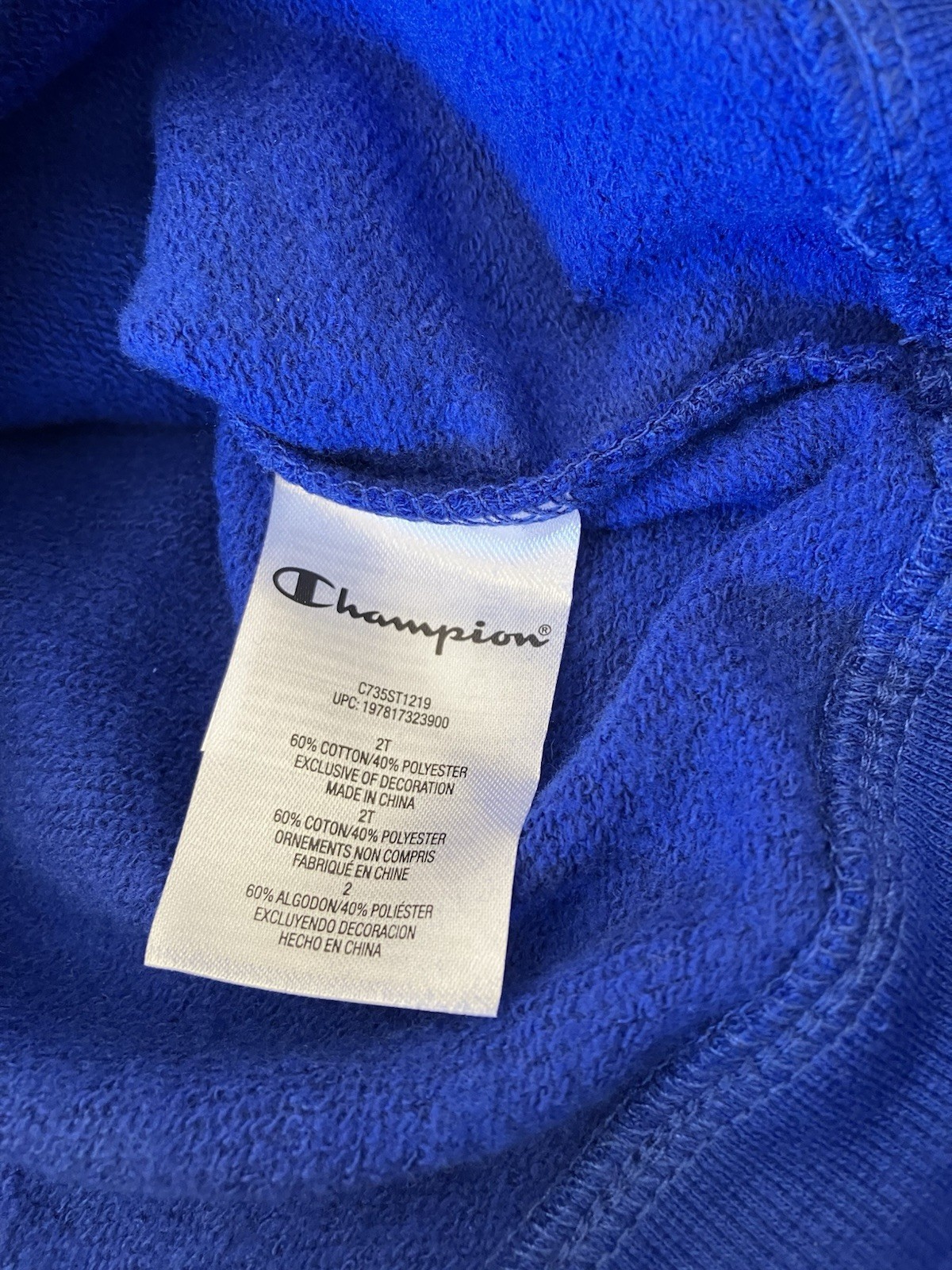 New W/Tags Champion Kids Fleece 2pc Sweatshirt & Short Set 2T Blue & Gray