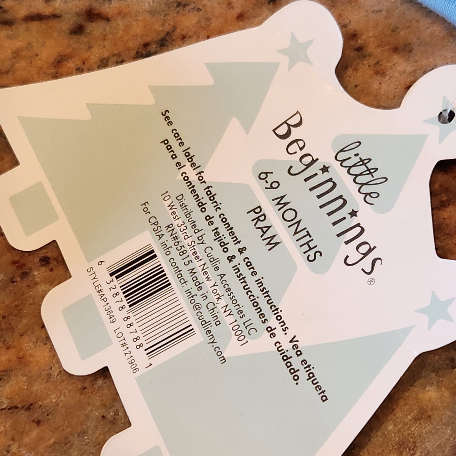 NWT Little Beginnings Tree Print Plush Bunting Pram 6-9M Unisex Hooded