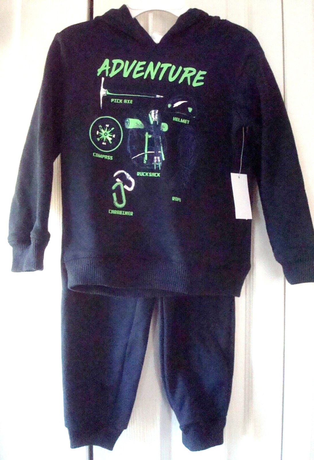 Boys 2 Piece Adventure Fleece Set Size 2T Navy New