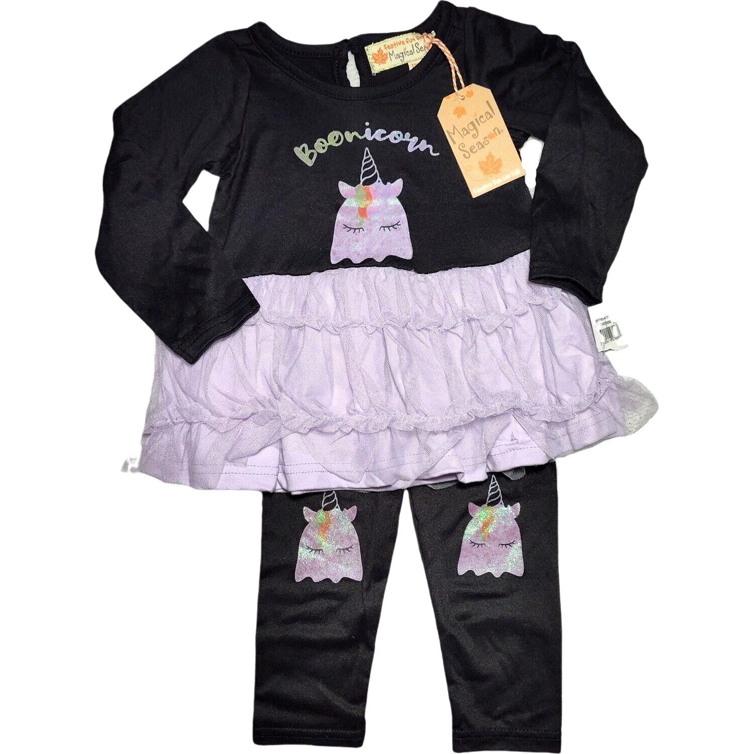 Magical Season Baby Girl 12 Mos Boonicorn Halloween Tutu Dress Leggings Outfit