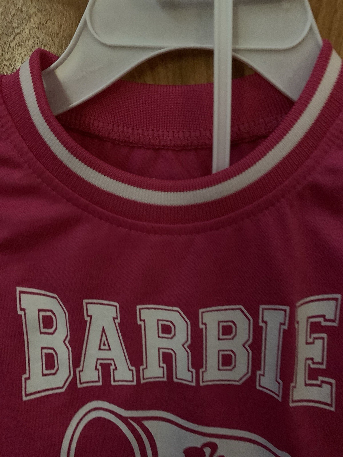 NWT Toddler Girl 2T Mattel Barbie 2 Piece Top & Shorts Fuchsia Varsity Cheer Set