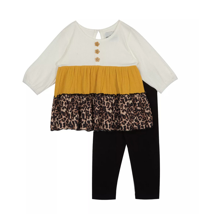 Rare Editions Baby Girls Rib Knit Top Solid Knit Leggings Ivory Size 12M 0162