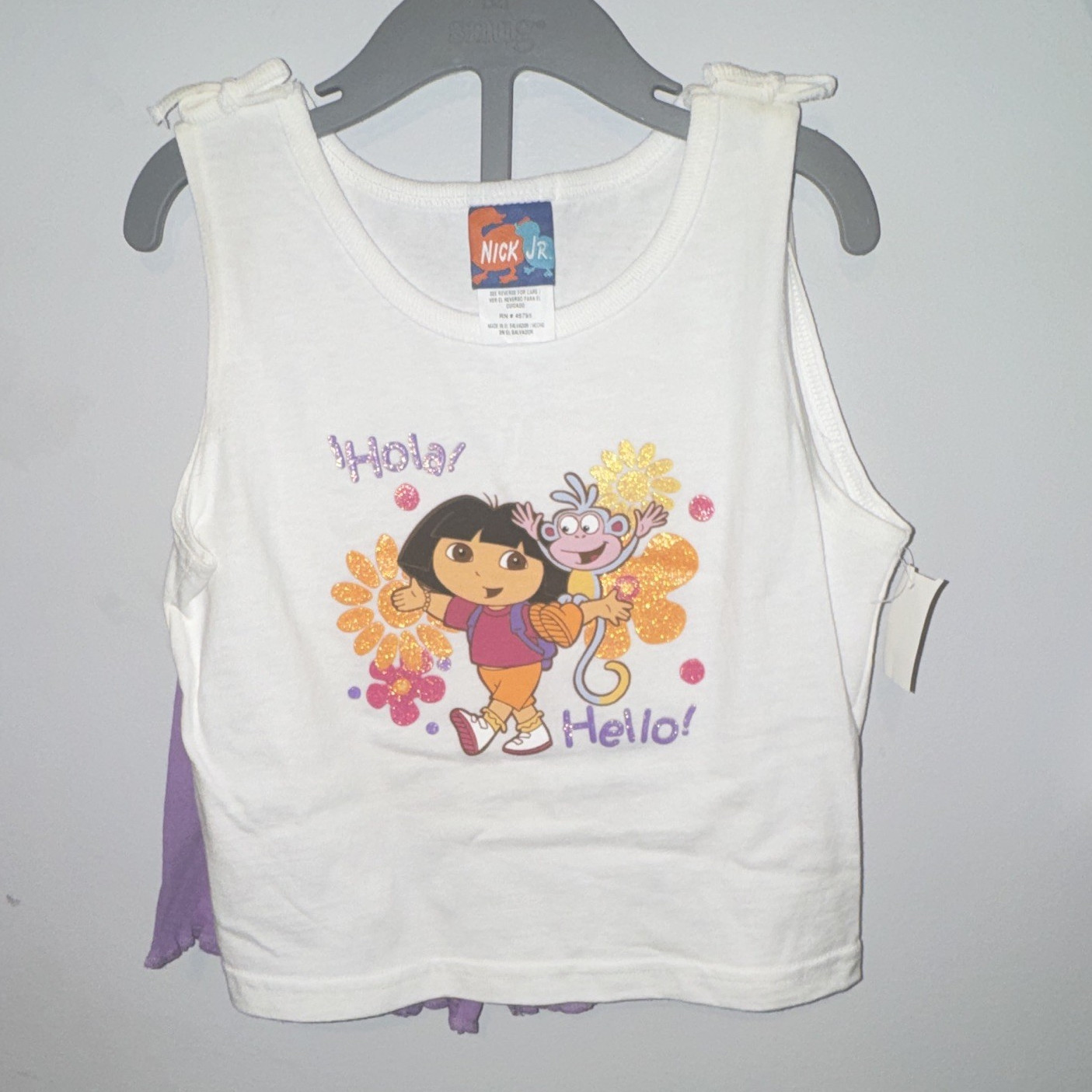 2002 Vintage Nick Jr. Dora & Boots Girls 2pc Tank & Shorts Set 6X