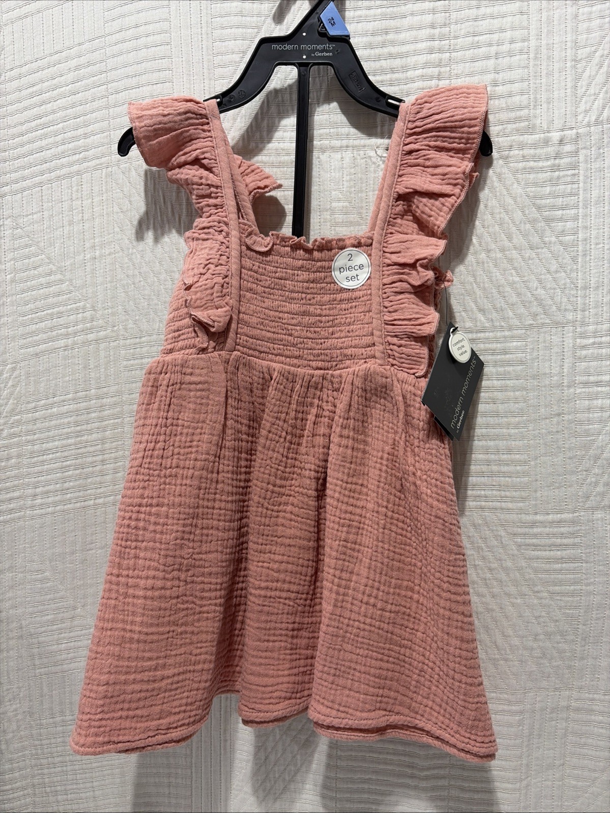 Modern Moments Baby Girl 2 Piece Ruffle Sundress Set 24 Months New