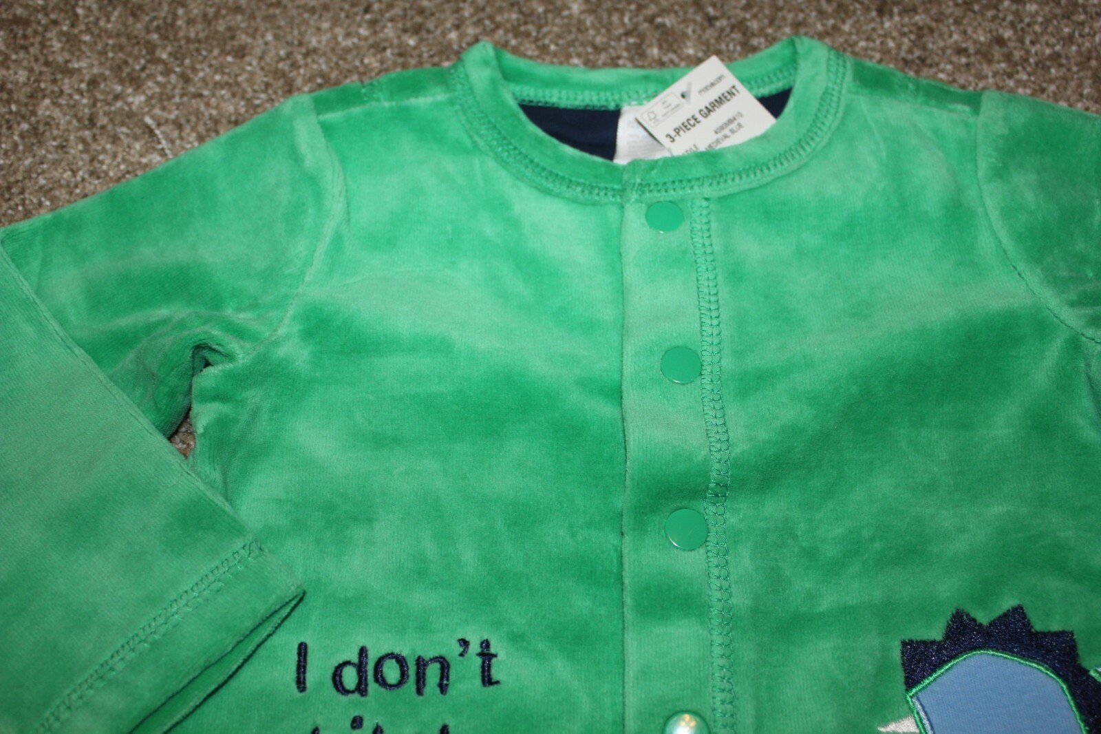 First Impressions Dinosaur Green Velour Outfit Boy Set 3 6 9 12 18 24 months NWT