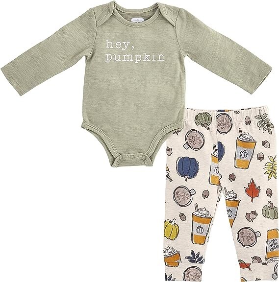 Mud Pie Baby Girl/Boy Thanksgiving Pumpkin Spice Two Piece Set Size 3-6 M NEW