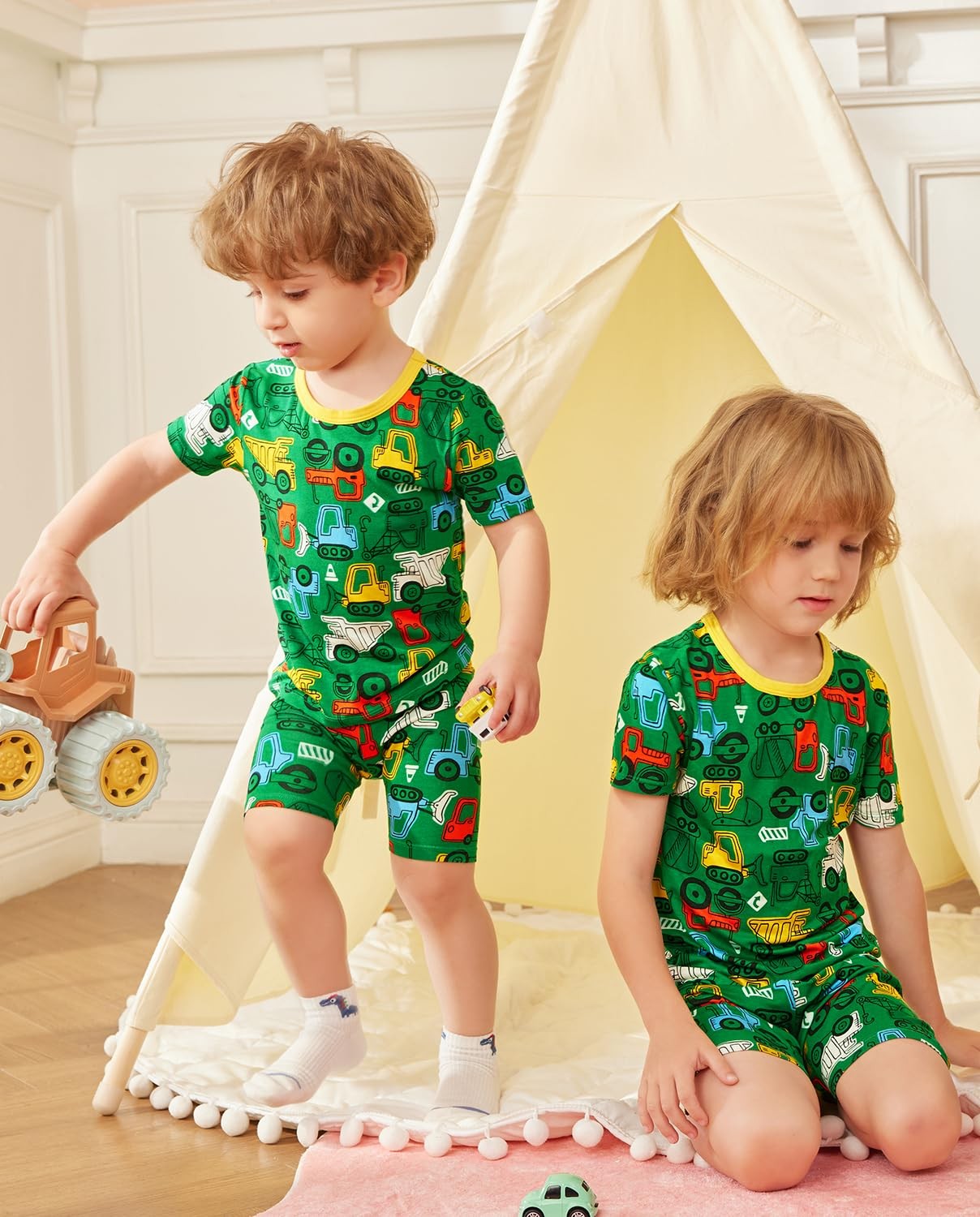 Bamboo Viscose Toddler Pajamas Boys Girls Kids Baby Cool Short Summer Pjs Set…