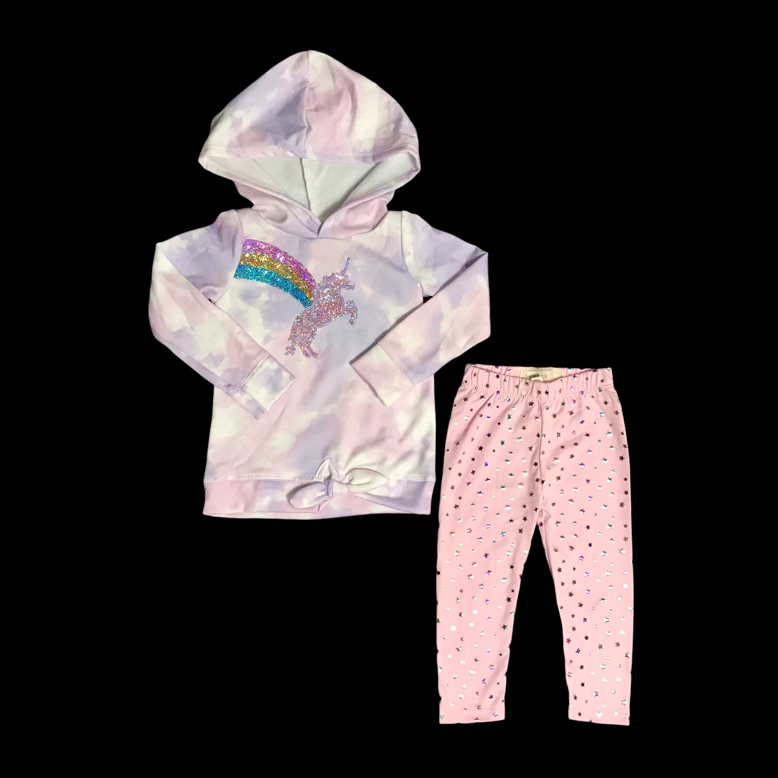 Btween Baby Girls Leggings and Fleece Hoodie Outfit 12 -24 Months Lavender Pink