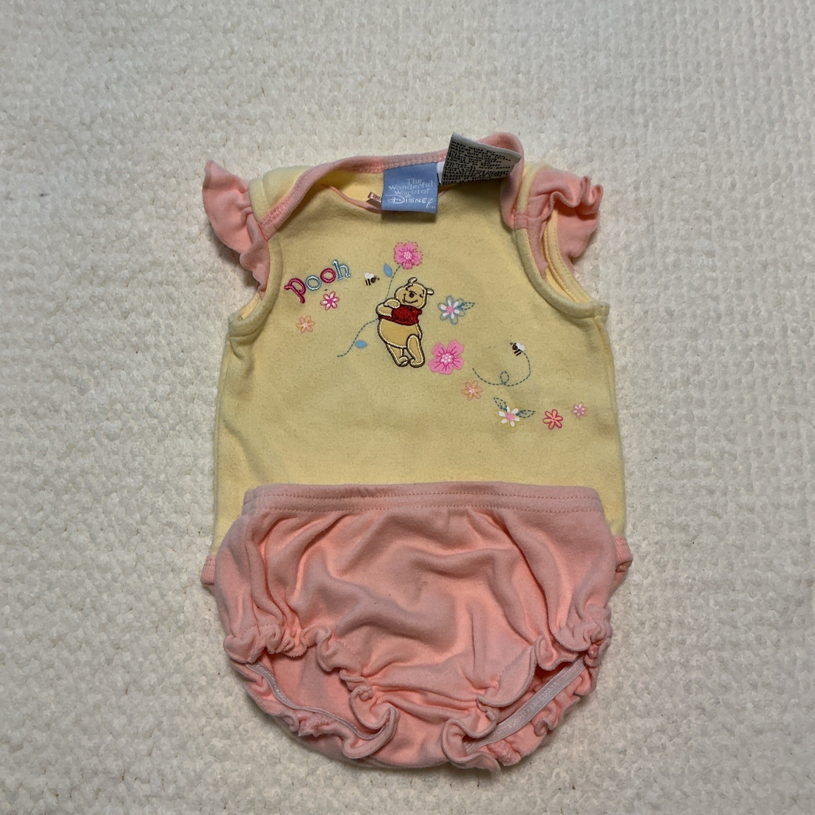 Preemie Disney Baby Winnie The Pooh Embroidered 2 Piece Outfit