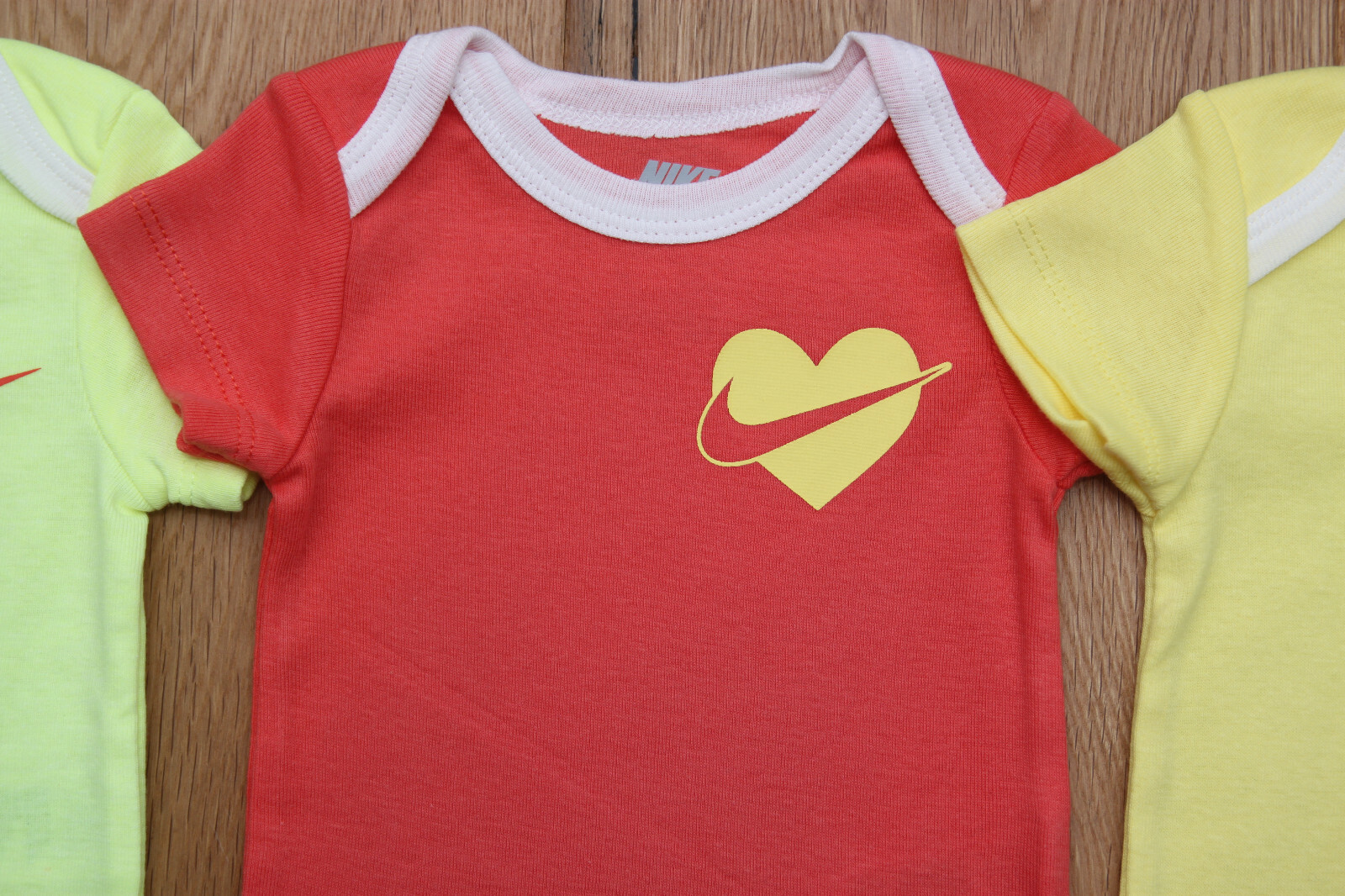 Nike Baby Girl 3 Piece Bodysuit Set ~ Yellow, Orange, Volt & White ~