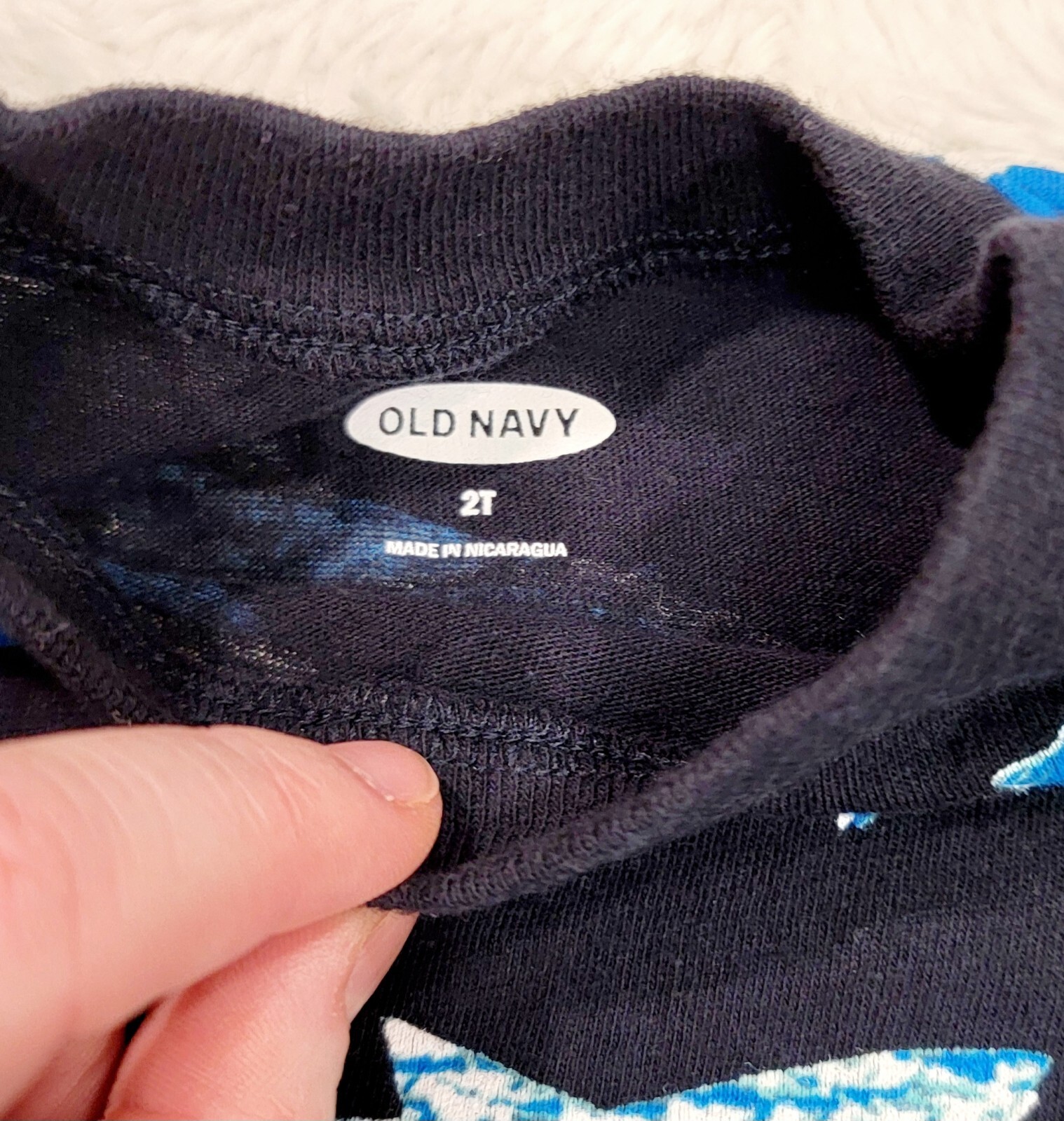 Old Navy Boy 2T Outfit Bundle, Straight Dark Wash Jeans, Rugby Top, Shark Print