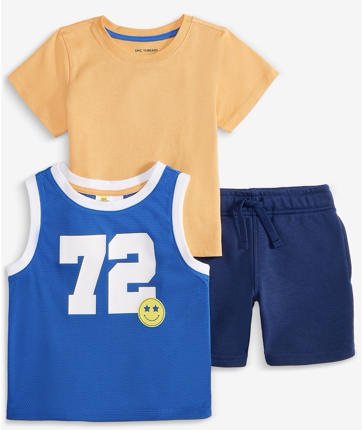 Epic Threads Toddler Boys 4T Mesh Tank Top, T-Shirt & Shorts, 3 Piece Set