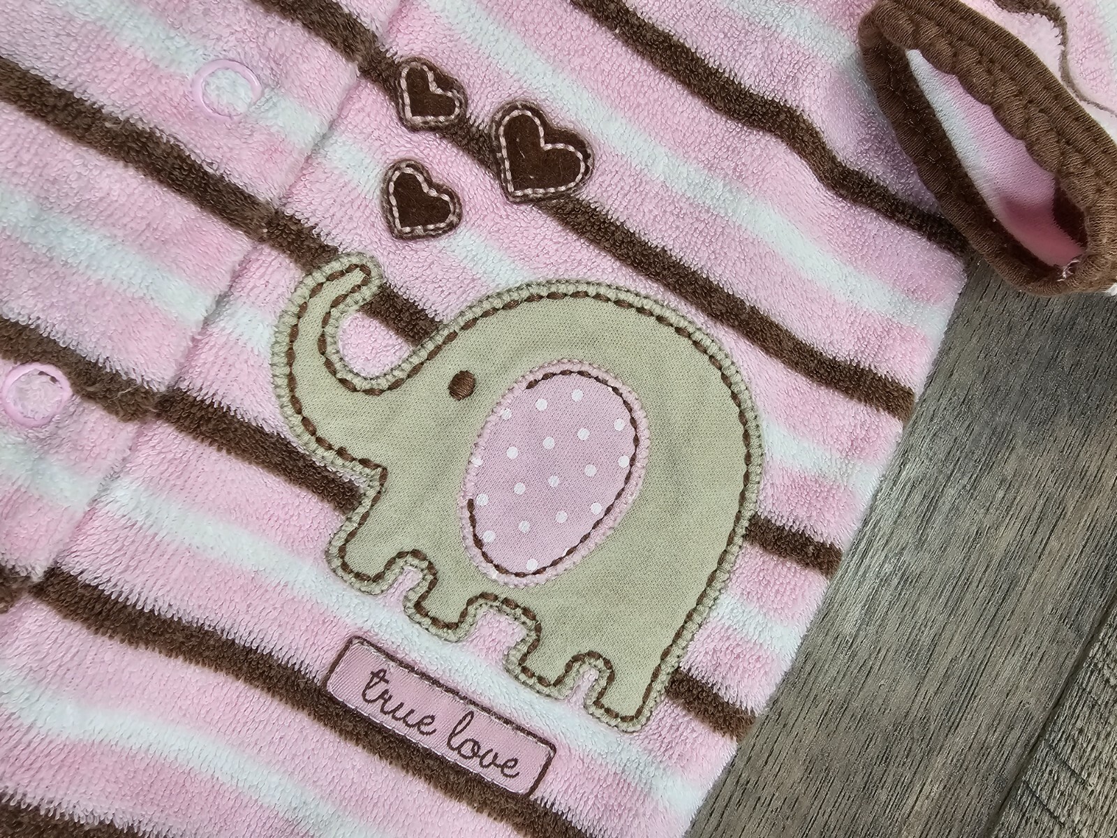 Baby Girl Clothes Vintage Carter’s 3 Month True Love Elephant Terry Cloth Outfit