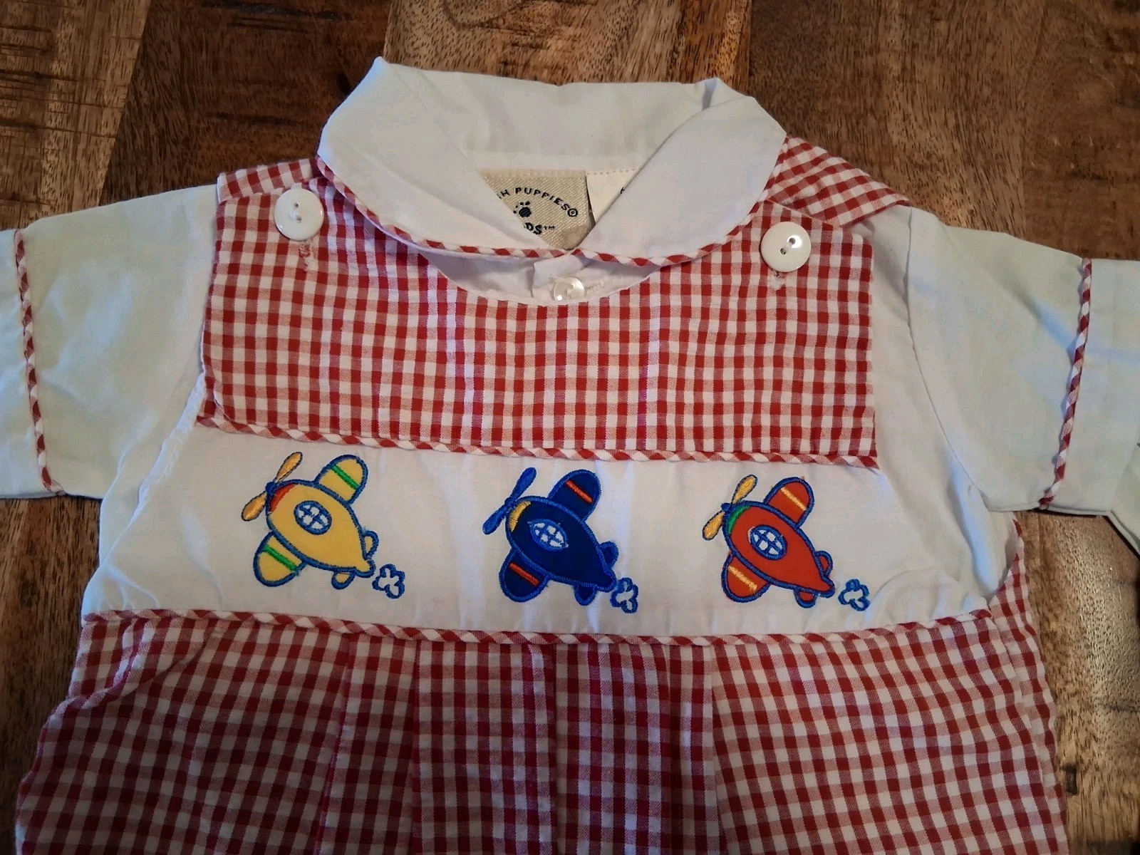 2 RARE VTG 90s Hush Puppies Pups 2 Piece Clothing Sets Colorful Fish/Airplane