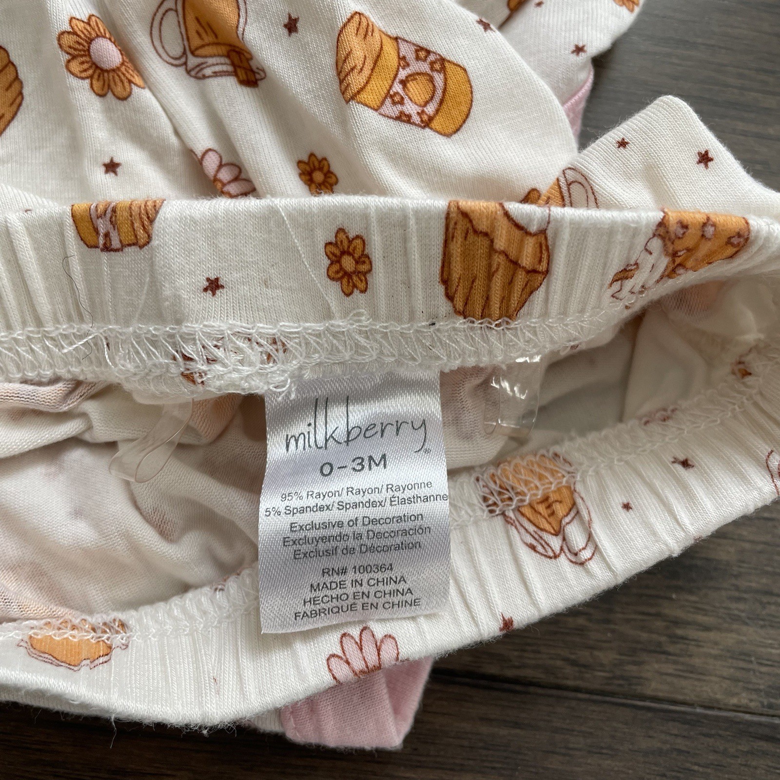 Milk Berry Rayon Pumpkin Latte 3pc Outfit Baby Girl 0-3 Months