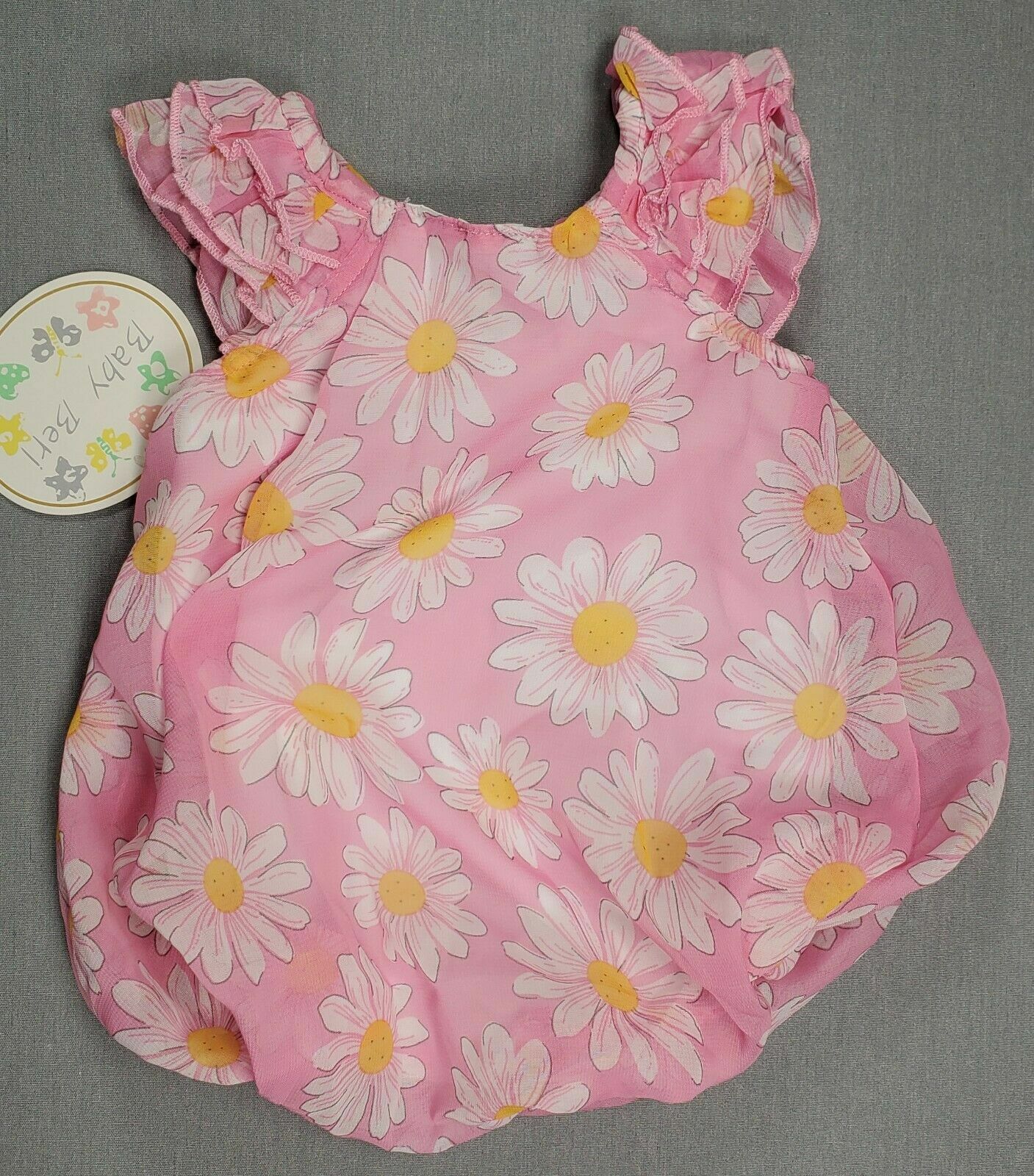 Baby Girl New Baby Beri 3 Month Dressy Pink Daisy Romper Outfit