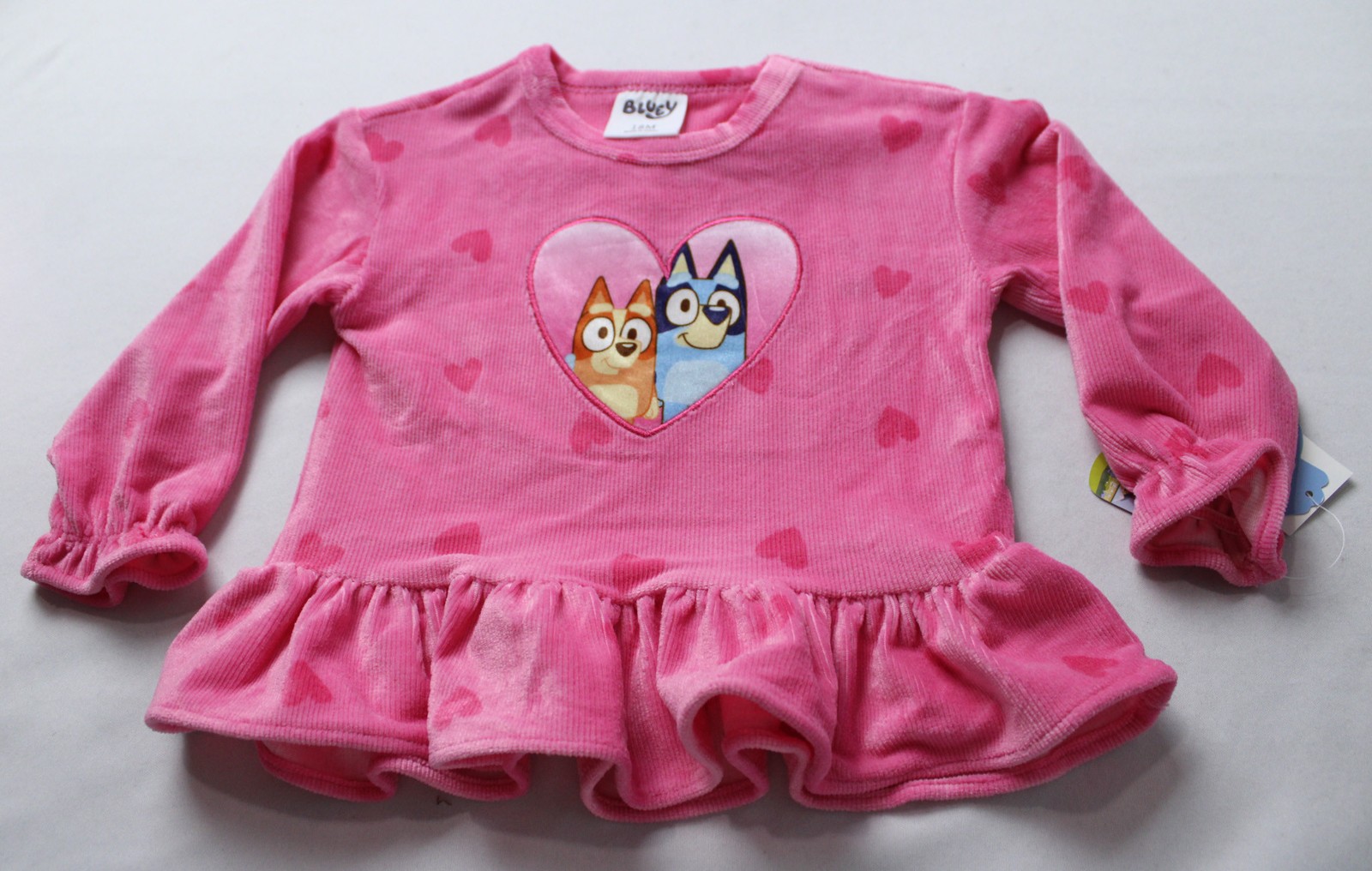 Bluey Girl’s Ribbed Velour 2-Piece Top & Pants Set EH6 Pink Size 18M NWT