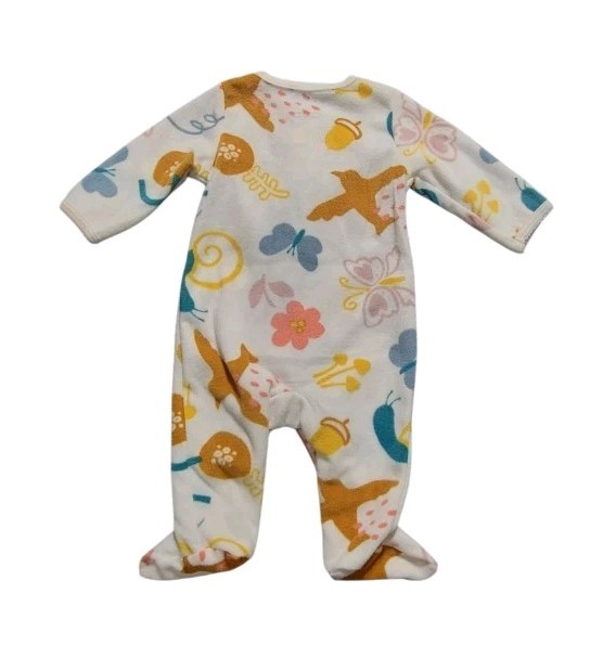 Baby Girl Clothes Carter’s Fleece Fun Butterfly Footed Outfit Size 3 Months
