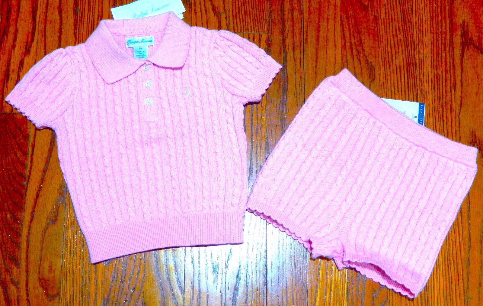 POLO RALPH LAUREN AUTHENTIC BABY GIRLS ORIGINAL BRAND NEW 2Pc SET Size 6M, NWT